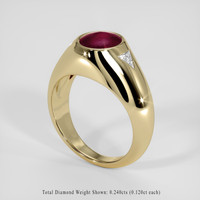 2.87 Ct. Purplish Red Ruby Ring, 18K Yellow Gold 2