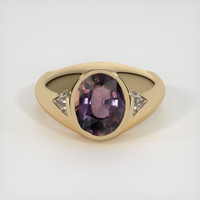 3.15 Ct. Pinkish Brown Sapphire Ring, 18K Yellow Gold 1