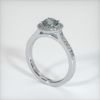 0.72 Ct. Bluish Grey Sapphire Ring, 10K White Gold 2