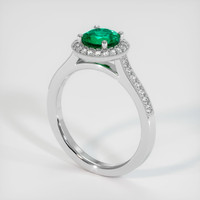 0.89 Ct. Emerald Ring, 18K White Gold 2