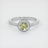0.87 Ct. Yellow Sapphire Ring, 18K White Gold 1