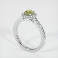 0.87 Ct. Yellow Sapphire Ring, 18K White Gold 2