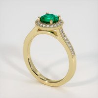 0.89 Ct. Emerald Ring, 18K Yellow Gold 2