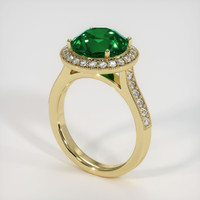 3.42 Ct. Emerald Ring, 18K Yellow Gold 2