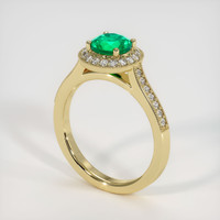 0.97 Ct. Emerald Ring, 18K Yellow Gold 2