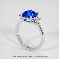 3.05 Ct. Blue Sapphire Ring, Platinum 950 2