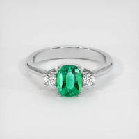 0.97 Ct. Emerald Ring, Platinum 950 1