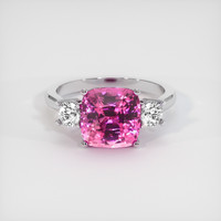 3.13 Ct. Pink Sapphire Ring, Platinum 950 1