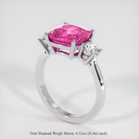3.13 Ct. Pink Sapphire Ring, Platinum 950 2