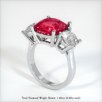 4.15 Ct. Ruby Ring, Platinum 950 2