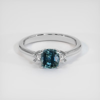 0.94 Ct. Greenish Blue Sapphire Ring, Platinum 950 1