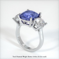 4.49 Ct. Blue Sapphire Ring, 10K White Gold 2