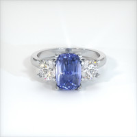 3.00 Ct. Blue Sapphire Ring, 10K White Gold 1