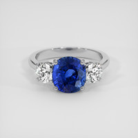 4.30 Ct. Blue Sapphire Ring, 14K White Gold 1