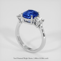 4.30 Ct. Blue Sapphire Ring, 14K White Gold 2