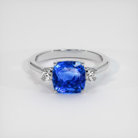 3.05 Ct. Blue Sapphire Ring, 18K White Gold 1