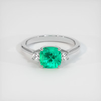 1.39 Ct. Emerald Ring, 18K White Gold 1