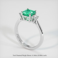 1.39 Ct. Emerald Ring, 18K White Gold 2