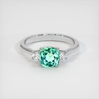 1.07 Ct. Emerald Ring, 18K White Gold 1