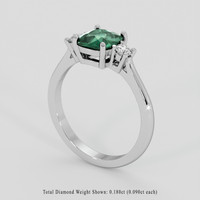 1.59 Ct. Bluish Green Sapphire Ring, 18K White Gold 2