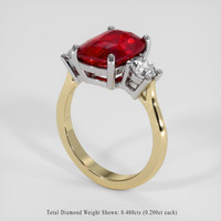 3.01 Ct. Ruby Ring, 18K White & Yellow 2