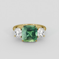 5.01 Ct. Bluish Green Sapphire Ring, 10K Yellow Gold 1