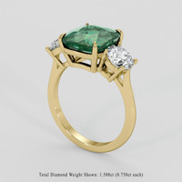 5.01 Ct. Bluish Green Sapphire Ring, 10K Yellow Gold 2
