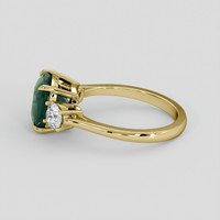 3.52 Ct. Bluish Green Sapphire Ring, 14K Yellow Gold 4