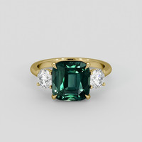 5.02 Ct. Bluish Green Sapphire Ring, 14K Yellow Gold 1