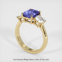 3.00 Ct. Color Change Sapphire Ring, 18K Yellow Gold 2
