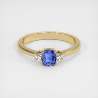 0.75 Ct. Sapphire Ring, 18K Yellow Gold 1