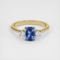 1.15 Ct. Blue Sapphire Ring, 18K Yellow Gold 1