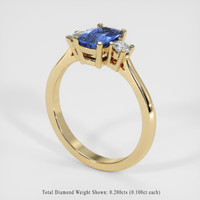 1.15 Ct. Blue Sapphire Ring, 18K Yellow Gold 2