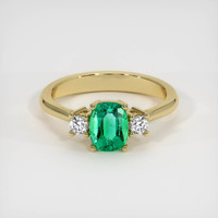 0.97 Ct. Emerald Ring, 18K Yellow Gold 1