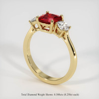 1.19 Ct. Ruby Ring, 18K Yellow Gold 2
