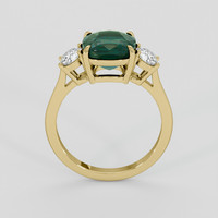 3.52 Ct. Bluish Green Sapphire Ring, 18K Yellow Gold 3