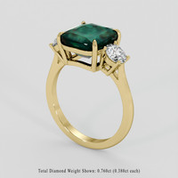 5.02 Ct. Bluish Green Sapphire Ring, 18K Yellow Gold 2