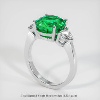 3.59 Ct. Emerald Ring, Platinum 950 2