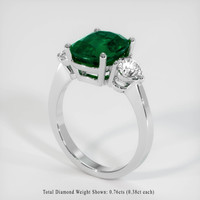 2.97 Ct. Emerald Ring, Platinum 950 2