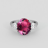 4.22 Ct. Pink Tourmaline Ring, Platinum 950 1