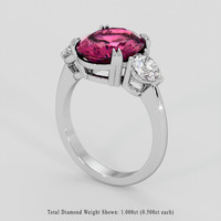 4.22 Ct. Pink Tourmaline Ring, Platinum 950 2