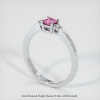 0.39 Ct. Pink Sapphire Ring, Platinum 950 2