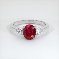 2.35 Ct. Ruby Ring, Platinum 950 1