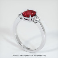 2.35 Ct. Ruby Ring, Platinum 950 2