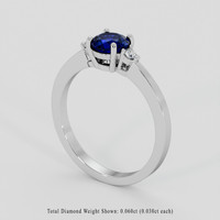 0.82 Ct. Blue Sapphire Ring, Platinum 950 2