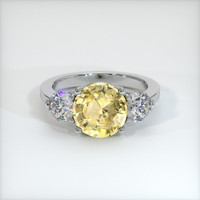 2.54 Ct. Yellow Sapphire Ring, Platinum 950 1