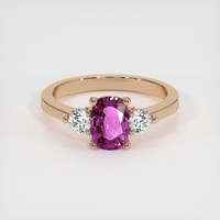 1.00 Ct. Sapphire Ring, 14K Rose Gold 1