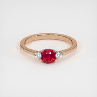 0.62 Ct. Ruby Ring, 14K Rose Gold 1