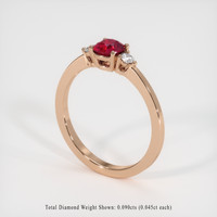 0.62 Ct. Ruby Ring, 14K Rose Gold 2