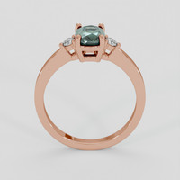 1.10 Ct. Bluish Green Sapphire Ring, 14K Rose Gold 3